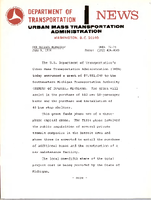 Department of Transportation News Urban Mass Transportation Administration UMTA 7574