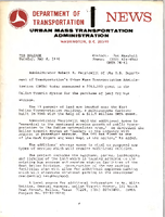 Department of Transportation News Urban Mass Transportation Administration UMTA 7641