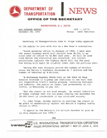 Secretary of Transportation John A Volpes New Years Resolution for 1972