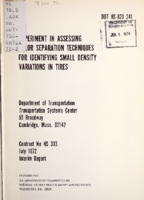 Experiment in Assessing Color Separation Techniques for Identifying Small Density Variations in Tires