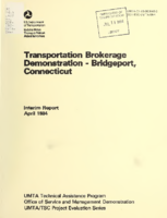Transportation Brokerage Demonstration  Bridgeport Connecticut
