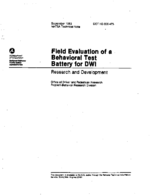 Field Evaluation of a Behavioral Test Battery for DWI