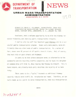 Speeches by Carlos C Villarreal Urban Mass Transportation Administrator 1970