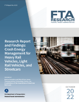 Research Report and Findings Crash Energy Management for Heavy Rail Vehicles Light Rail Vehicles and Streetcars