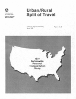 UrbanRural Split of Travel 1977 Nationwide Personal Transportation Study Report 8