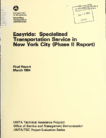 EASYRIDE Specialized Transportation Service in New York City Phase II Report