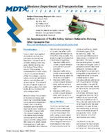 An Assessment of Traffic Safety Culture Related to Driving after Cannabis Use Project Summary Report