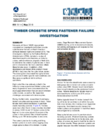 Timber Crosstie Spike Fastener Failure Investigation