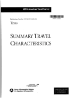 1995 American Travel Survey Summary Travel Characteristics Texas
