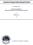 Effect of Clay Content on AlkaliCarbonate Reactive ACR Dolomitic Limestone