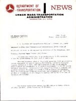 Department of Transportation News Urban Mass Transportation Administration UMTA 75101