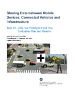 Sharing Data between Mobile Devices Connected Vehicles and Infrastructure Task 12  D2X Hub Prototype Field Test Evaluation Plan and Results