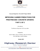 Improving Camber Predictions for Prestressed Concrete Girders Part 2 of 2