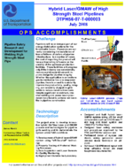 Hybrid LaserGMAW of High Strength Steel Gas Transmission Pipelines