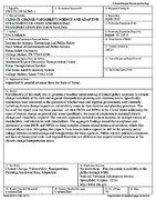 Climate ChangeVariability Science and Adaptive Strategies for State and Regional Transportation Decision Making