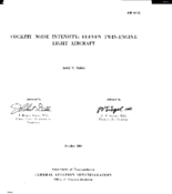 Cockpit noise intensity  eleven twinengine light aircraft