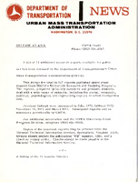 Department of Transportation News Urban Mass Transportation Administration UMTA 7397