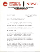 Department of Transportation News Urban Mass Transportation Administration UMTA 7709 Memphis to Receive Federal Grants for Public Transportation Improvements