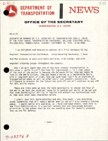 Excerpts of Remarks by US Secretary of Transportation John A Volpe at the First Annual Transportation Conference