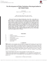 The Development of Wake Turbulence Recategorization in the United States