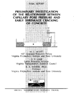 Preliminary investigation of the relationship between capillary pore pressure and early shrinkage cracking of concrete