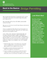 Successes in Stewardship  Back to the Basics Bridge Permitting