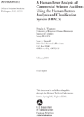 Human Error Analysis of Commercial Aviation Accidents Using the Human Factors Analysis and Classification System HFACS