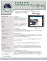 Evaluation of HeadLight An EConstruction Inspection Technology  research project capsule