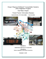 Oregon regional intelligent transportation systems ITS integration program Final phase III report transit tracker information displays