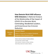 How Remote Work Will Influence GHG Emissions A National Analysis of the Relationship of the Impact of COVID19 on Remote Work Commuting Residential Location and Greenhouse Gas Emission Reduction