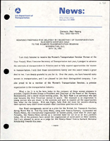 Remarks Prepared for Delivery by Secretary of Transportation Elizabeth Hanford Dole to the Womens Transport Seminar