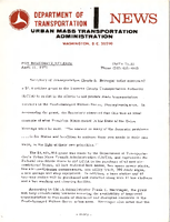 Department of Transportation News Urban Mass Transportation Administration UMTA 7322