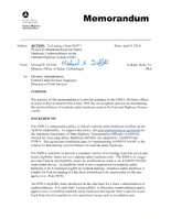 Action Evaluating a State DOTs Process to Determine Roadside Safety Hardware Crashworthiness on the National Highway System NHS