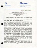 Remarks Prepared for Delivery by Secretary of Transportation Elizabeth Hanford Dole North Carolina Bankers Association