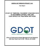 Study of Temporal Pavement Cracking in 3D to Determine Optimal Time and CostEffective Treatment Methods