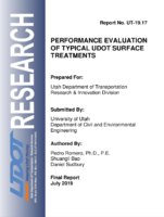 Performance Evaluation of Typical UDOT Surface Treatments