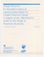 Design Pamphlet for The Determination of Layered Elastic Moduli for Flexible Pavement Design in Support of The 1993 AASHTO Guide for The Design of Pavement Structures