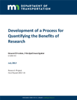 Development of a process for quantifying the benefits of research  final report