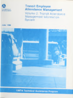 Transit Employee Attendance Management Volume 2 Transit Attendance Management Information System