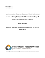 An Intersection Database Enhances Blind Pedestrians Access to Complex Signalized Intersections Stage 2 Analysis  Database Development