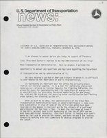 Statement of US Secretary of Transportation Neil Goldschmidt before the Senate Banking Committee