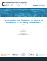 Development and Evaluation of Vehicle to Pedestrian V2P Safety Interventions
