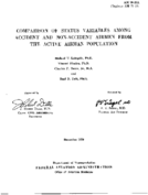 Comparison of status variables among accident and nonaccident airmen from the active airman population