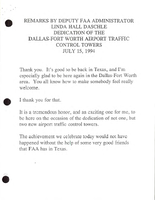 FAA Deputy Administrator Linda H Daschle Speeches July 1994