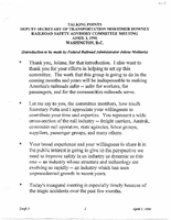 Deputy Secretary of Transportation Mortimer Downey Speeches April 2000