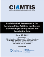 Landslide Risk Assessment in Cut Locations Using Artificial Intelligence Based on RightofWay Videos and Geophysical Data