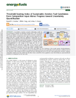 Threshold Sooting Index of Sustainable Aviation Fuel Candidates From Composition Input Alone Progress Toward Uncertainty Quantification