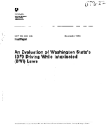 An Evaluation of Washington States 1979 Driving While Intoxicated DWI Laws