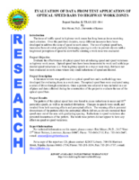 Evaluation of Data From Test Application of Optical Speed Bars to Highway Work Zones Summary