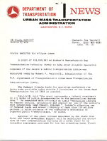 Department of Transportation News Urban Mass Transportation Administration UMTA 76132 Boston Receives 16 Million Grant